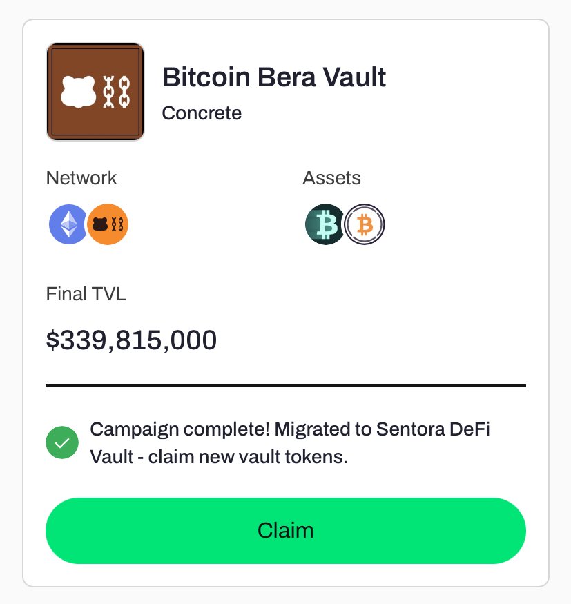 ROGUE_of_Web3's tweet image. Yooo!
I didn’t even realize the Bitcoin Bera Vault on Lombard has been completed.
Didn’t last as long as I thought.
But it was a good opportunity to deploy LBTC and wBTC into high yield DeFi and also an early access to Berachain DeFi.
Check out the Bitcoin Sonic Vault too…