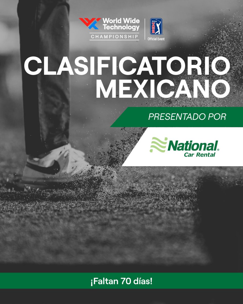 World Wide Technology Championship (@wwtchampionship) on Twitter photo ยกAnรณtalo! 5 de octubre ๐๏ธ
Faltan solo 70 dรญas para el Clasificatorio Mexicano presentado por <a href="/NationalMexico/">National Car Rental Mexico</a>. ยกAnรณtalo! 5 de octubre ๐๏ธ
Faltan solo 70 dรญas para el Clasificatorio Mexicano presentado por <a href="/NationalMexico/">National Car Rental Mexico</a>.