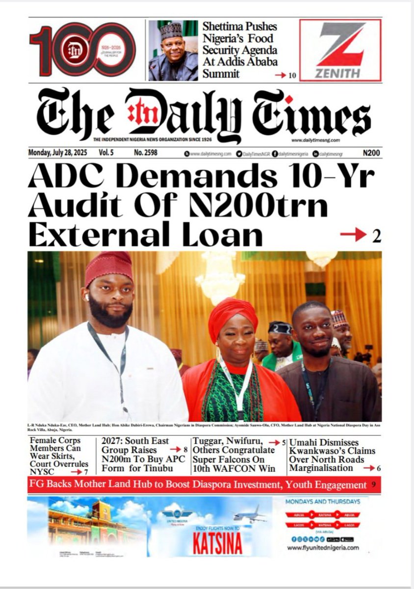 DailyTimesNGR's tweet image. #HeadlinesToday #newsfeed #news #cover #DailyTimesNGR #MattersArising #newspaper #WeekendNews #news #trendingreelsvideoviraltodayシ゚viralシfbreels #VoleiNoSporTV #BBNaija #bbtvi