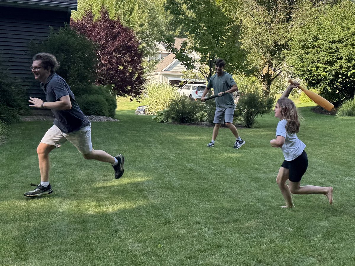 Backyard wiffle ball in the humid air - you come here you come to play. Excellent!