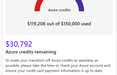 GG Azure. Allowed a lot of experimentation. Ending this week. Azure >> VC funds.