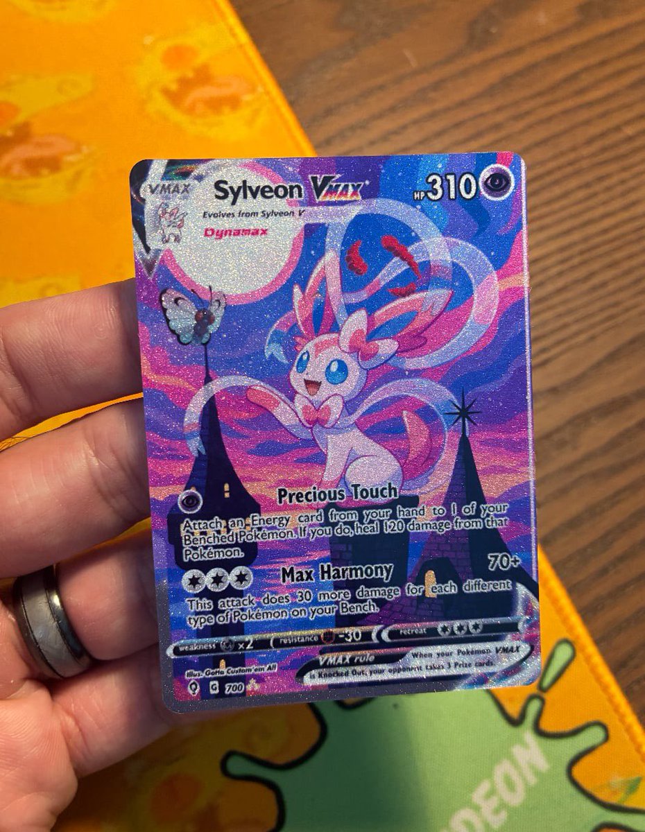 PokemonNFTS96's tweet image. Sylveon Vmax inspired by the Moonbreon