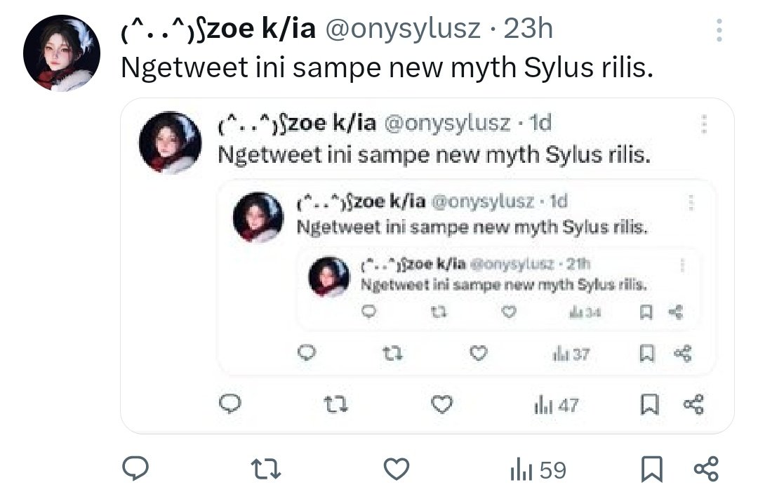 onysylusz's tweet image. Ngetweet ini sampe new myth Sylus rilis.
