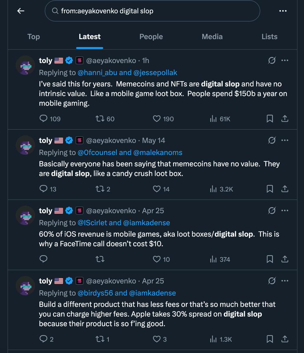 SpiderCrypto0x's tweet image. Digital $slop looking like a movement