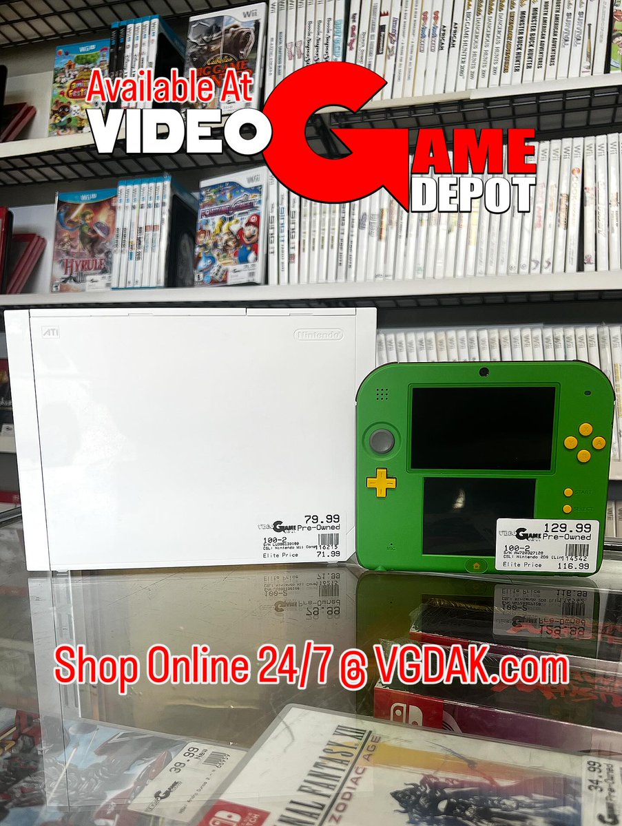 VGDAk's tweet image. Whether it’s Handheld or TV gaming you’re looking for, #Wii carry it all! 
👾
Shop Online 24/7 at VGDAK.com
🕹️
Game On!
#VideoGameDepot
@NintendoAmerica