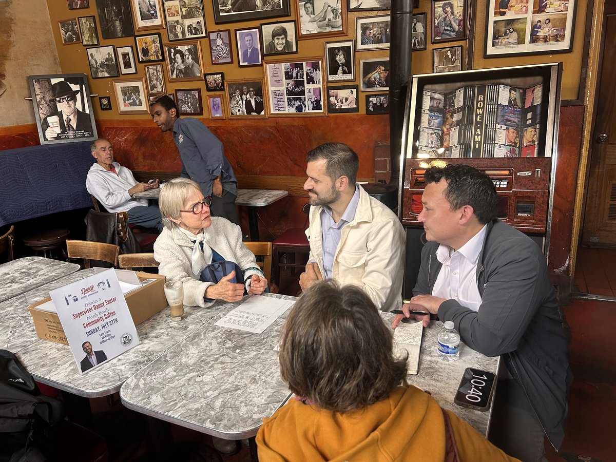 DannySauter's tweet image. We had a productive monthly Community Coffee at North Beach&apos;s iconic Caffe Trieste this morning. 

Appreciate all the ideas, questions, and engagement over great coffee ☕🙂