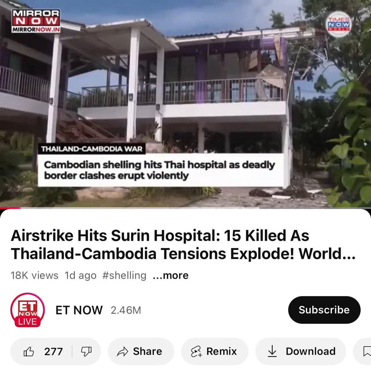 It's sad to see that only a few the international media is covering the thing that truly matter in this conflict. An attack on a Thai hospital by Cambodian troops is “a war crime”. Under the Geneva Conventions, there are no exceptions. #NoWarThaiCambodia #Thailand #Cambodia