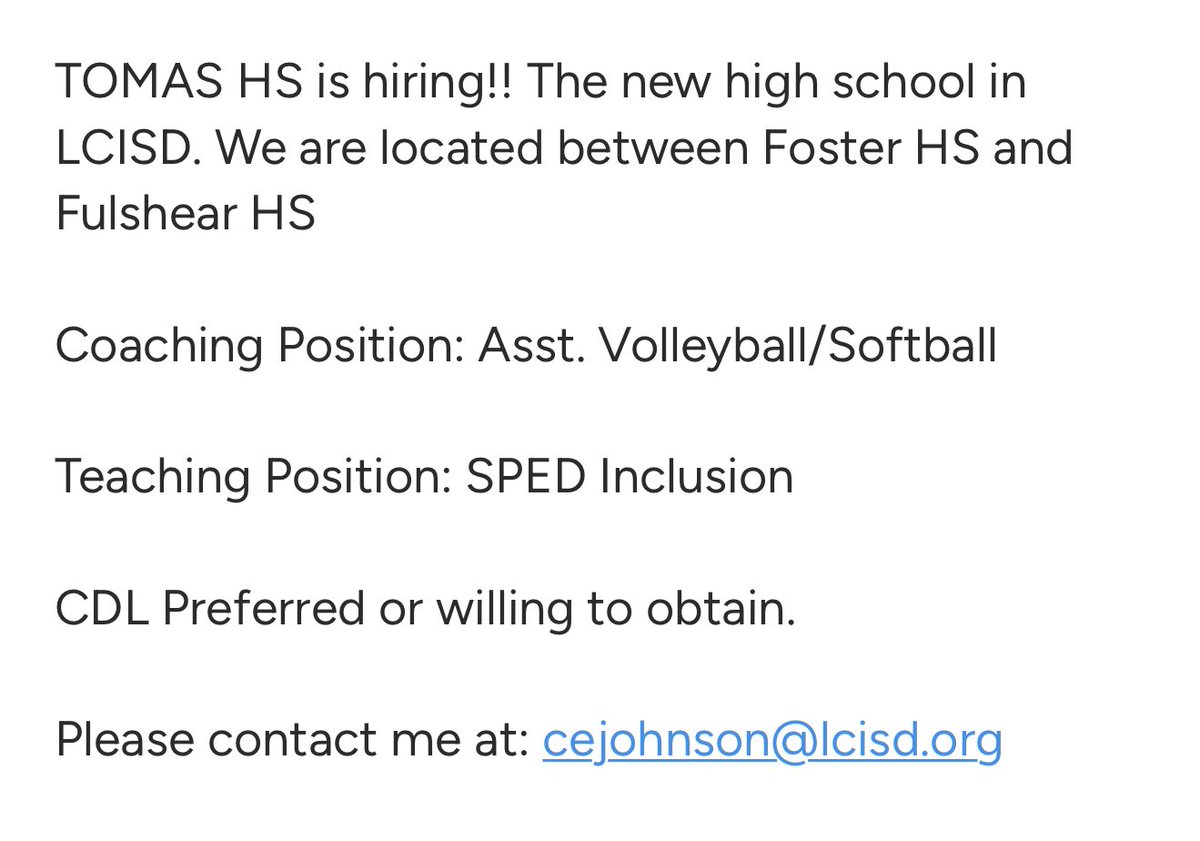 Coach75Anderson's tweet image. We are still looking to hire @GeneTomasHS come be apart of something great