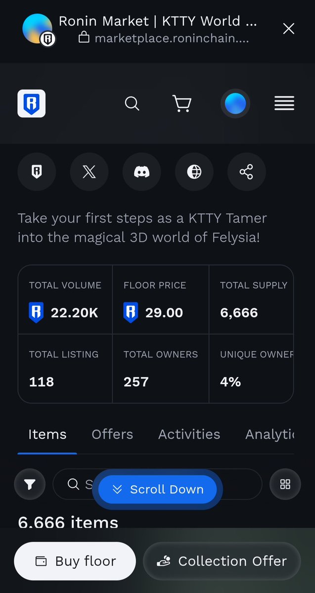 FGCP17's tweet image. GM KTTY World.
Last last day the Floor price was 15ron, But now it's 29ron.
I think @Ronin community starting to love @Kttyworld.
Welcome to the chaos. ๐ฅฐ