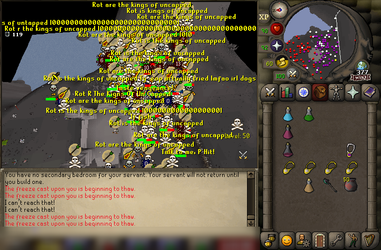 WE SPOTTED MULTIPLE CLANS HAVING A BATTLE ON THE HOLIEST DAY OF THE WEEK - ROT'S DAY - SO WE HAD TO JOIN IN AND TURN IT INTO A CLUSTER! ⚔️

3 HOURS+ AND NO SIGN OF ANY OF THE 37 @ANTIROT "CLANS" - A VERY BAD LOOK FOR THEM! 🤣

THANKS FOR THE BATTLE!

forums.rs-rot.net/t/99497/