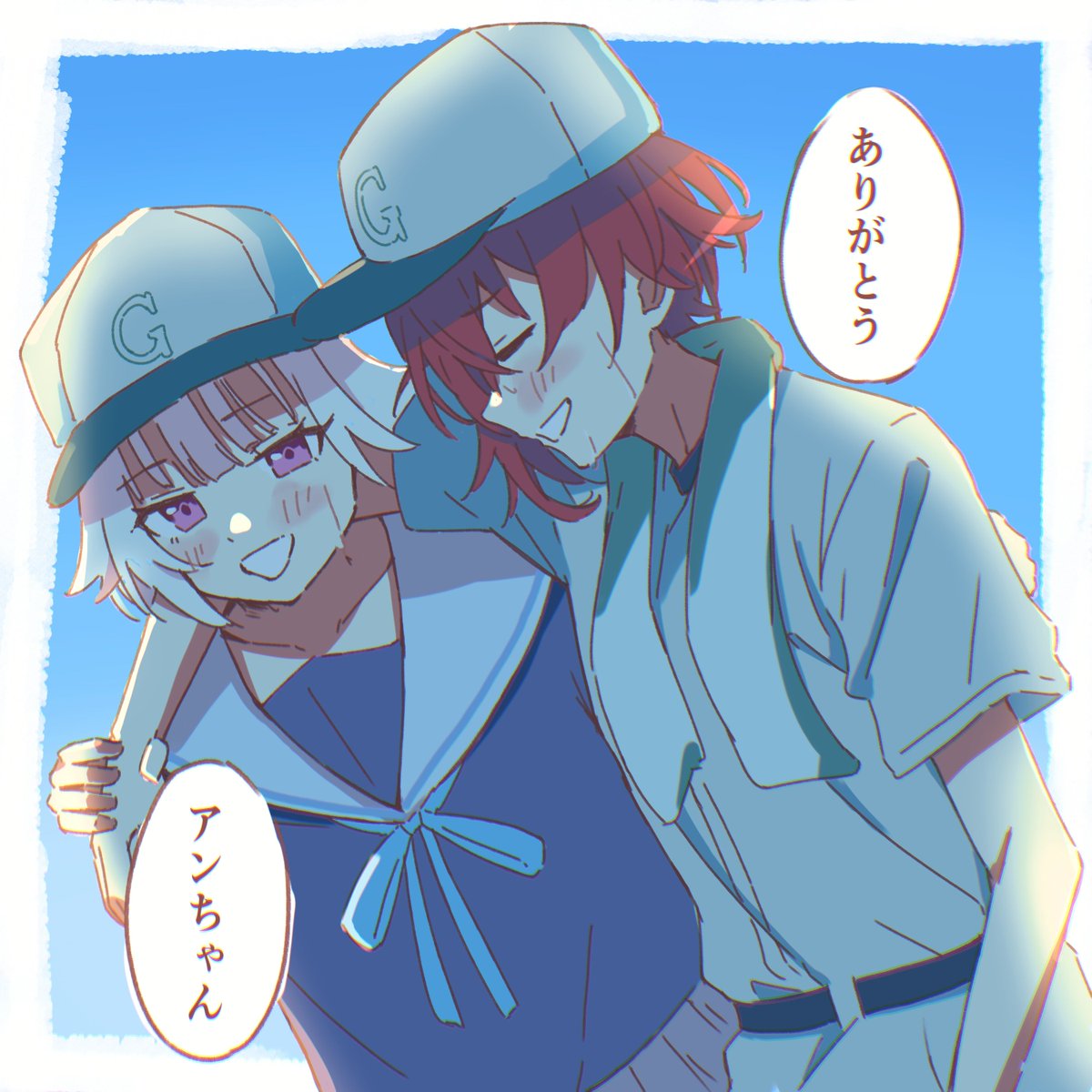 sora_nat's tweet image. 最高の夏
#ヘル絵スタ #絵ンジュ #にじさんじアルプススタンド