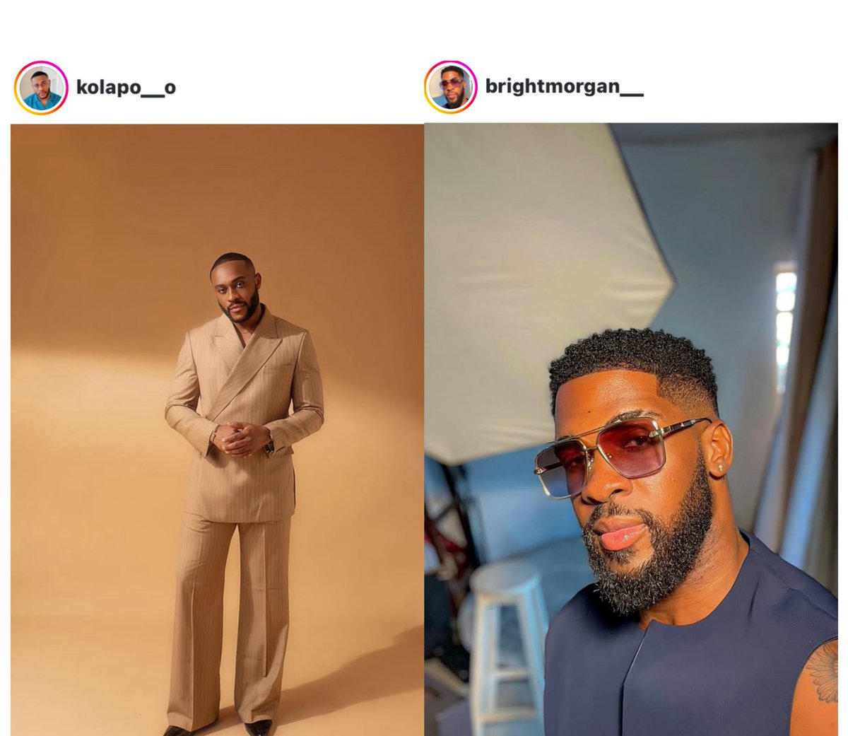 BigBrotherGists's tweet image. Let’s settle this once and for all.
Who’s more handsome between Kola and Bright Morgan?
#BBNaijaS10 #BBNaija