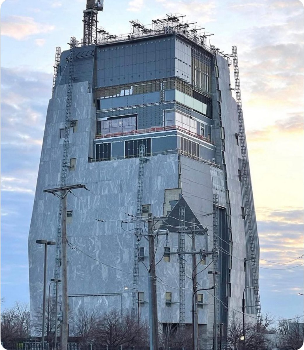 Regardless of perspective, this library resembles either a Cold War-era Soviet military bunker or a Shia religious mausoleum in Iran damaged by missile strikes during the Israel-Iran conflict.