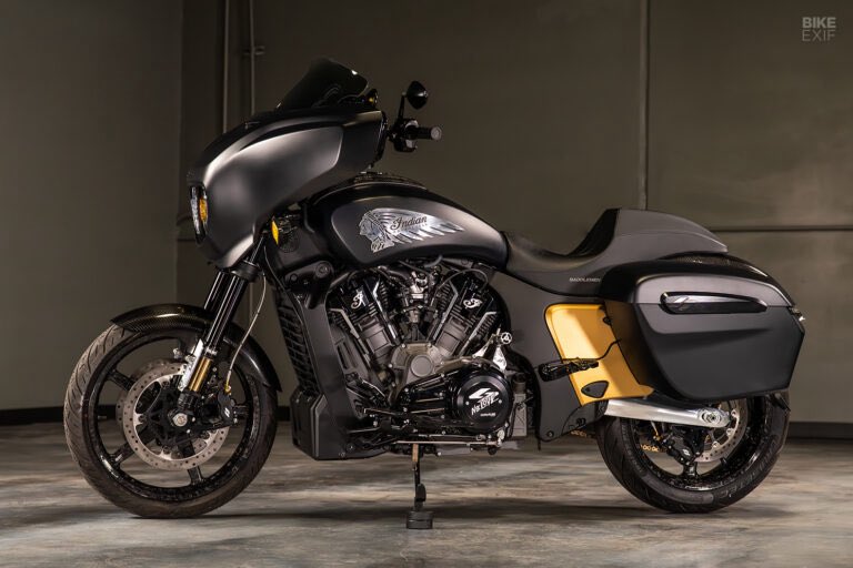 PutiMotor's tweet image. '25 インディアンChieftain PowerPlus 112を、🇺🇸Kraus Motor Co.がカスタマイズ❗️
パフォーマンス・バガー文化へのオマージュで、まさにストリートをぶっ飛ばす為のバイク。
無駄なものは一切なし。
上品でありながら、力強く、まさにビジネスそのもの😳
bikeexif.com/indian-chiefta…