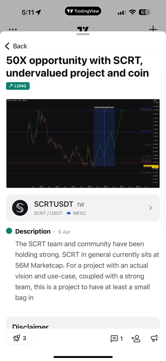 $Scrt Privacy is the most precious thing we have. Minimum goals in the next bull run are $10.00. In an optimistic scenario, we'll see $100.00. Secret will melt faces. See you on the moon. 🚀