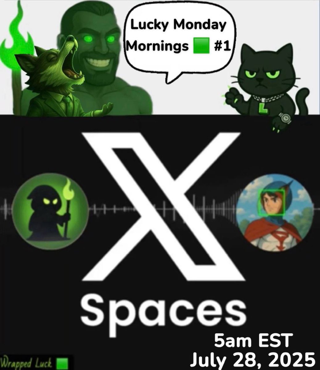 carteltheman's tweet photo. Finally its another LMM🟩 

Get ready to speak directly  with the team

Updates and plans are relayed here

LFG $WLUCK 🟩
#wrappedluck https://t.co/y5TCElTLSm