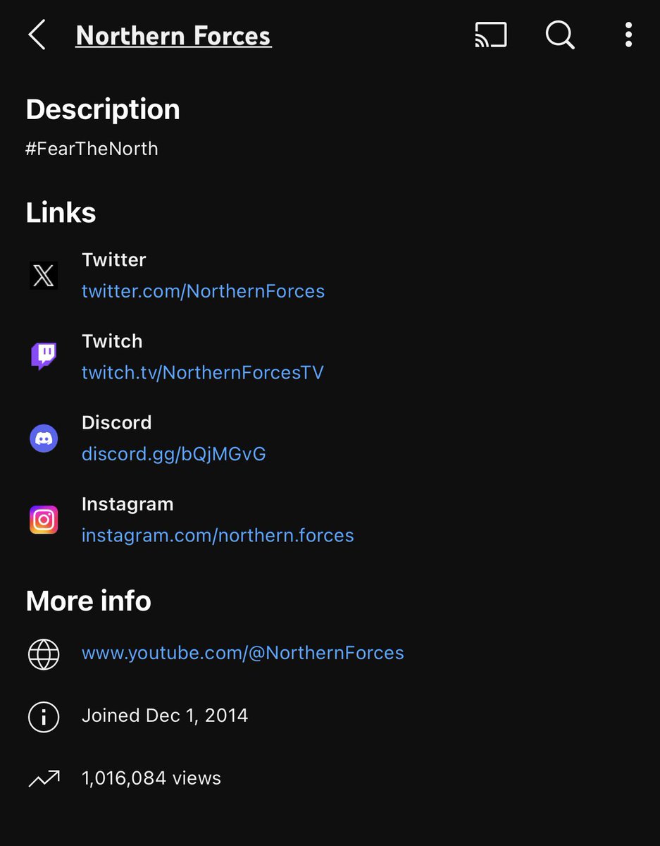 cool little thing but we hit 1,000,000 views over on <a href="/NorthernForces/">North</a> youtube