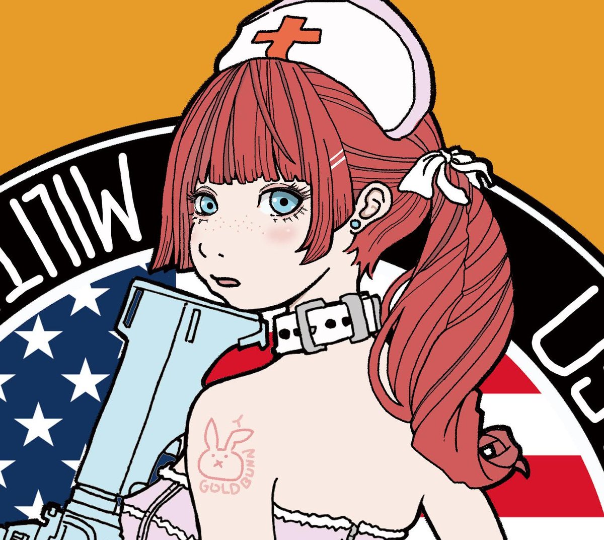 mikuosHugo1's tweet image. ゴールドバニーさん　メチャサバ用イラストその２

M4ナースさんをリメイクさせて頂きました🥰🥰🥰可愛い👍