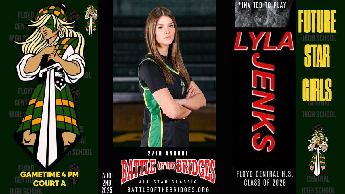 Congrats to Lyla as one of Floyd Centrals own playing in the Battle of the Bridges for Indiana..💚💛