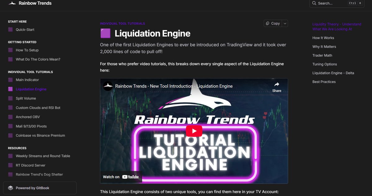 RainbowTrends's tweet image. A full write up on our Liquidation Engine has been released on our Tutorial Page. Go check it out!
Link: rainbow-trends.gitbook.io/rainbow-trends…