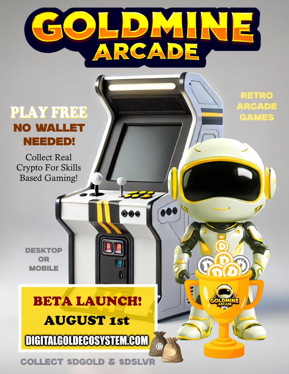DigitalGold2022's tweet image. 🎮 VIRTUAL MINER = VIP 🎮
With the GOLDMINE ARCADE (BETA) launching August 1st, we’re giving a special shoutout to all our Virtual Miners —
💎 Your MINING PERMIT NFT is your VIP GAME PASS!
No need to buy anything to collect rewards. Just log in, play, win, and collect $DSLVR &…
