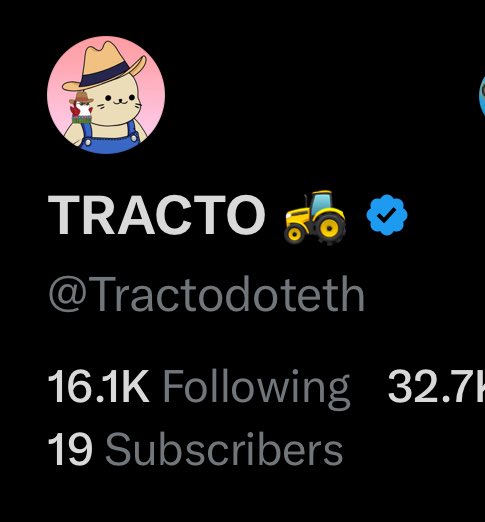 Tractodoteth's tweet image. 19 SUBSCRIBERSSSSSS

WELCOME TO TRACTO FARMS 🫡