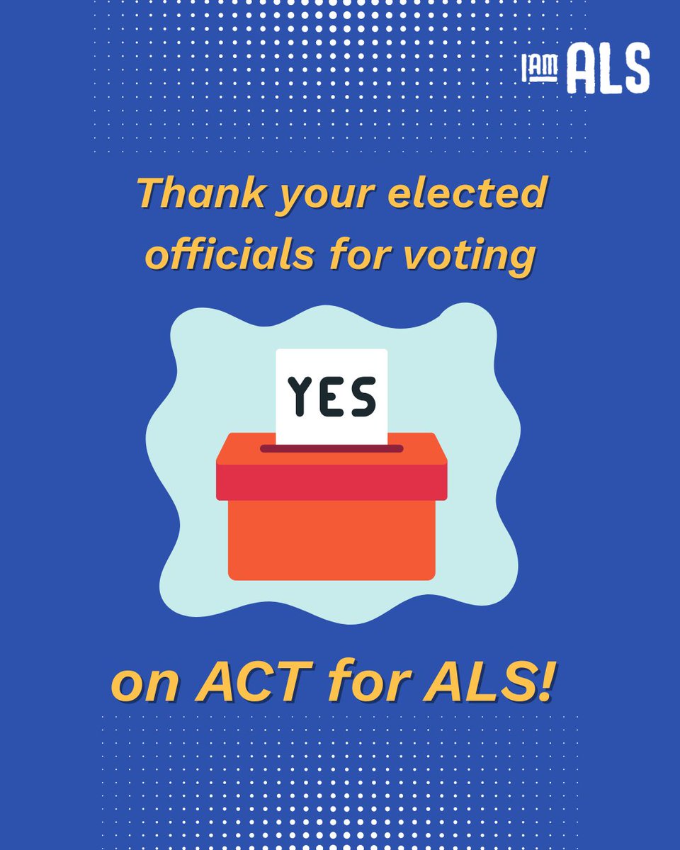 iamalsorg's tweet image. As we begin working to reauthorize ACT for ALS in 2026, we're reminiscing about all the amazing elected officials who voted for this critical piece of legislation. Help us thank them, and remind them how much this bill means to you: bit.ly/4mPg1aJ