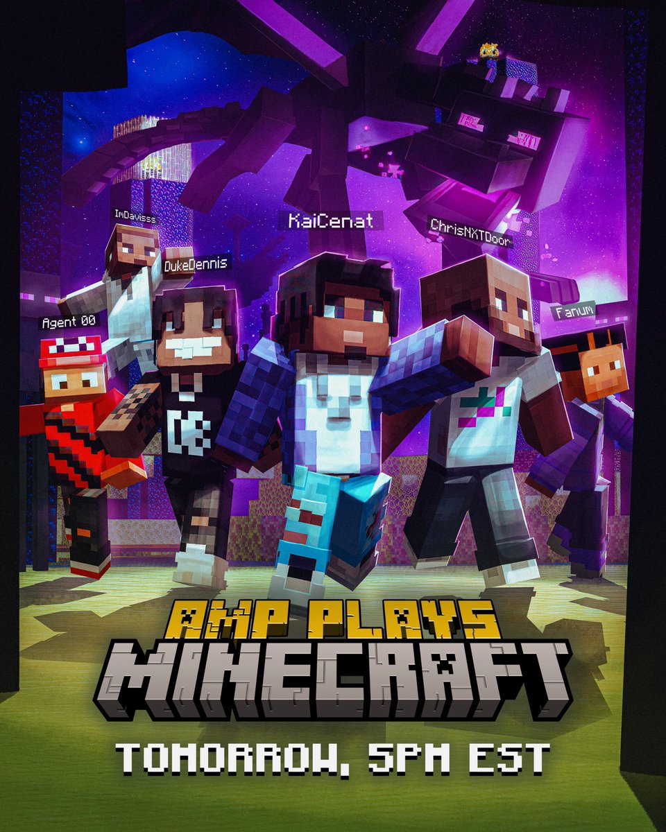 Agent00Updates's tweet image. AMP MINECRAFT TOMORROW AT 5PM EST 🔥