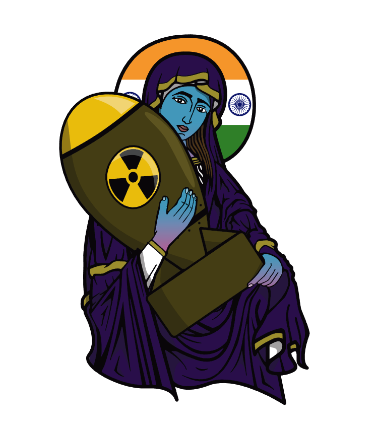 cryptocowboy108's tweet image. Well, well, well... We are locked and loaded now!
Presenting The Nuclear Armed Saint Fissia of Bangalore
From the Schmaints collection - Thanks to @schmrypto for delivering her and all the protection she brings!