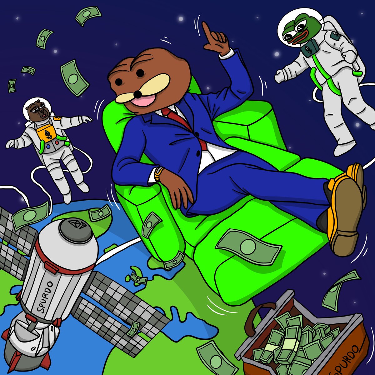 eth_spurdo's tweet photo. #SPURDO The galactic overlord on a moon mission across the multiverse! https://t.co/rAfETW8Kzf