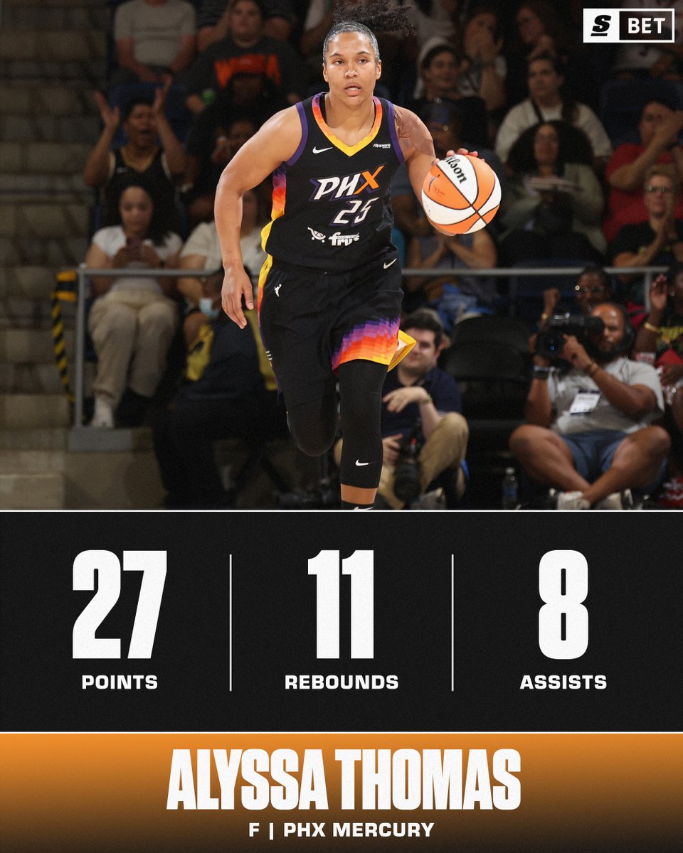 theScore Bet (@thescorebet) on Twitter photo Alyssa Thomas gets the double-double in the Mercury's win over the Mystics. ๐ช
โ
 20+ Total Points (+360)
โ
 10+ Total Rebounds (+205)
โ
 8+ Total Assists (-285)
โ
 To Record A Double-Double (-125) Alyssa Thomas gets the double-double in the Mercury's win over the Mystics. ๐ช
โ
 20+ Total Points (+360)
โ
 10+ Total Rebounds (+205)
โ
 8+ Total Assists (-285)
โ
 To Record A Double-Double (-125)