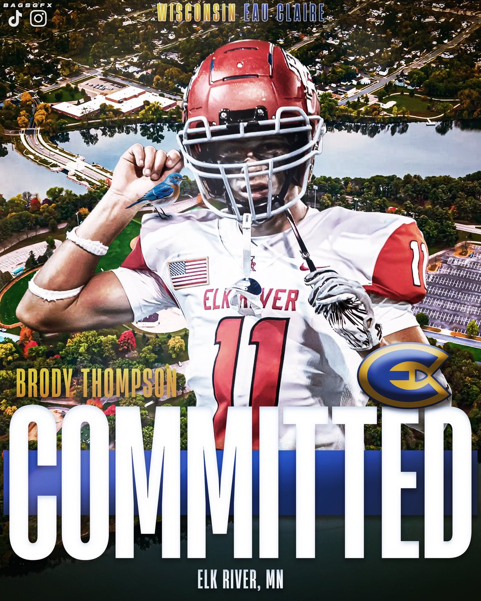 Brody Thompson (@brody178829311) on Twitter photo After a big talk with my family I have made the decision to commit to the University of Wisconsin Eau Claire. I am super thankful to all my family, friends, coaches and trainers for getting me here!!!!
<a href="/elks_recruits/">Elk River HS Football Recruiting</a> <a href="/ElkRiverElksFB/">Elk River Football</a> After a big talk with my family I have made the decision to commit to the University of Wisconsin Eau Claire. I am super thankful to all my family, friends, coaches and trainers for getting me here!!!!
<a href="/elks_recruits/">Elk River HS Football Recruiting</a> <a href="/ElkRiverElksFB/">Elk River Football</a>