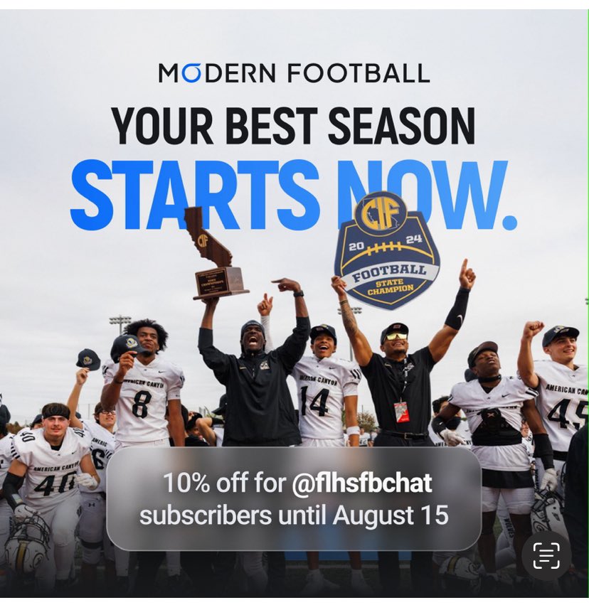 flhsfbchat's tweet image. Brand new offer from @modernfootball
We are blessed to have great partners.
#flhsfbchat