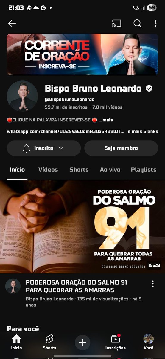 httpdiggo's tweet image. Pqp, nunca nem ouvi falar sobre esse bispo Bruno leonardo e to inscrito no canal dele @YouTubeBrasil o que e isso ? Geral "virando" inscrito em um canal que nem nunca assistiu um vídeo.