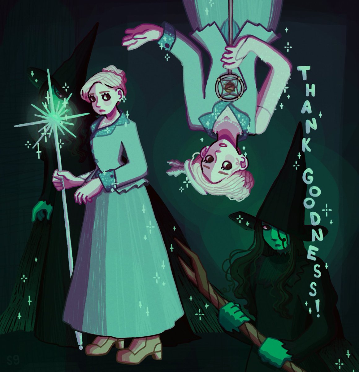 thespookytoad's tweet image. thank goodness dress is like top 10 bway costumes i love drawing it #wicked #wickedfanart #gelphie #gelphiefanart
