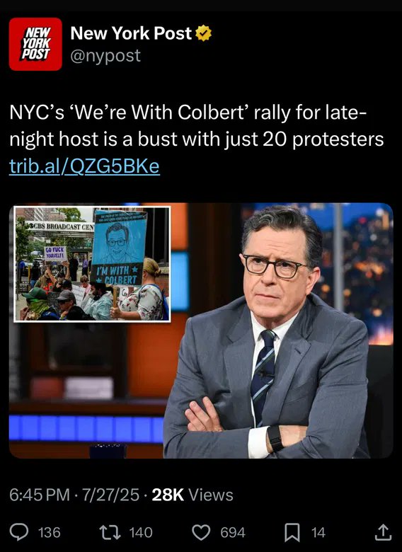helenckh's tweet image. Colbert is not worth saving...