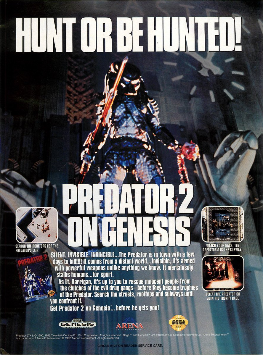 shinobi_sf's tweet image. Predator 2 | Sega Genesis
This is an isometric shooter based on the movie, which was released in 1992.
#Sega #SegaGenesis #Predator2
