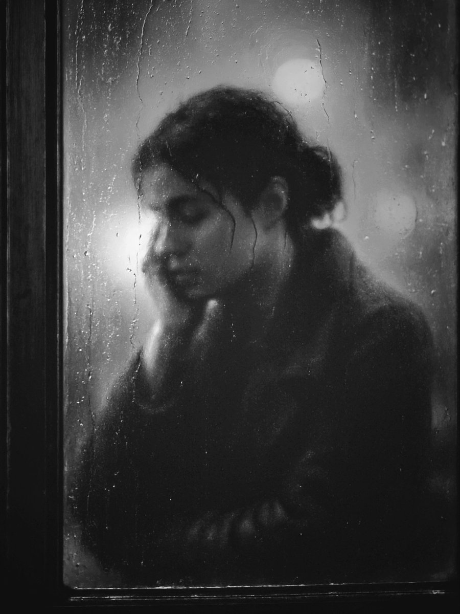 Thom4227's tweet image. I have just collected "the rainglass" by @opheliart_Tez on @objktcom
"The world outside moves on, but she remains,
cradled in the quiet ache of almost.
Behind the blurred glass, she dissolves into memory. When rain writes what we cannot say, a soft silhouette of sorrow, heldβ¦