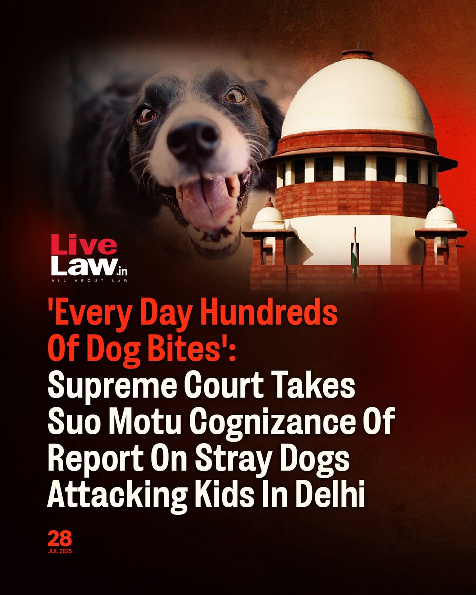 The Supreme Court today(July 28) took suo motu cognisance of a news item titled "City hounded by strays and kids pay price" published in today's Delhi edition of Times of India.
Read more: t.ly/3qcwJ
#SupremeCourtofIndia