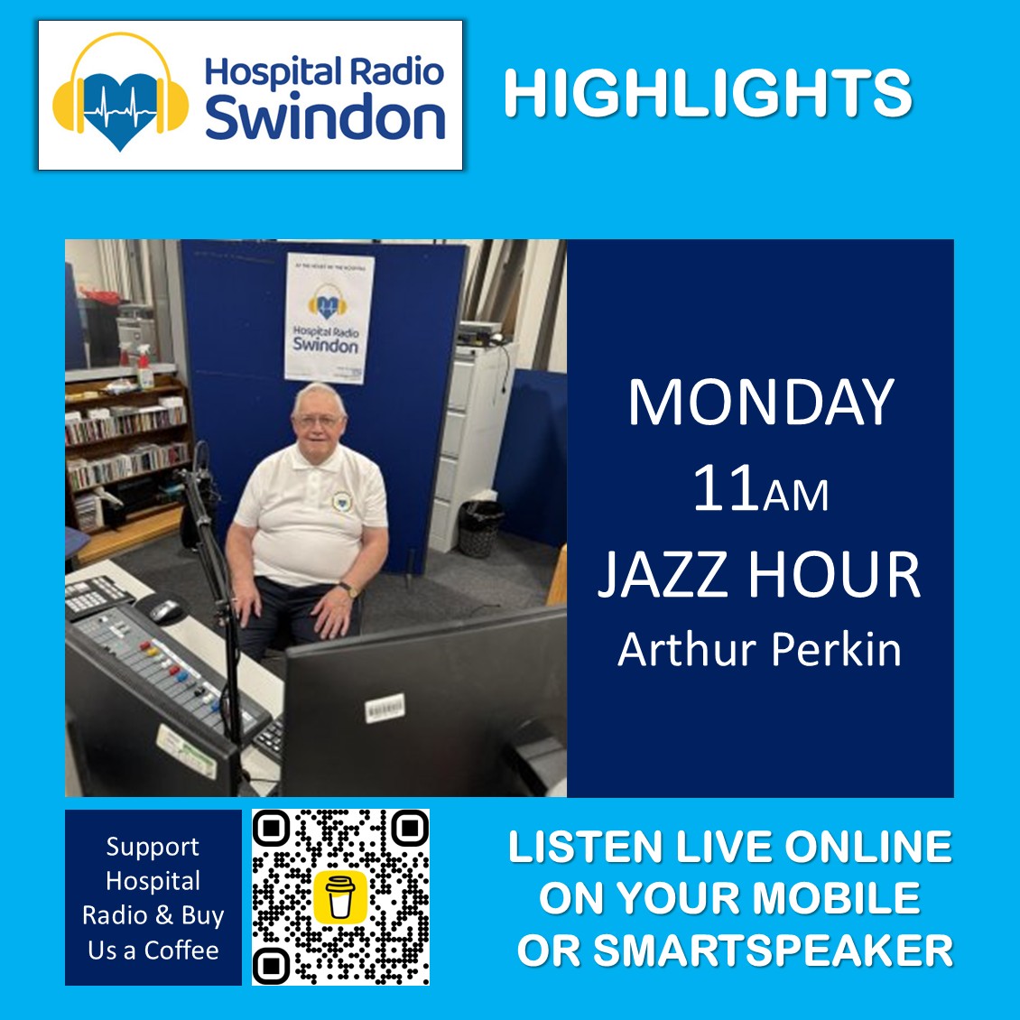 HRSwindon's tweet image. Coming up at 11am this morning we have an hour of Jazz with Arthur Perkin
Click here to listen carina.streamerr.co/public/swindon…
@GWH_NHS
#attheheartofthehospital
#radioforthegwh