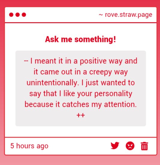 ROVE_P4RODY's tweet image. ///It&apos;s ok, really. You&apos;re oomf, and I know you&apos;re only joking. Ngl tho you almost had me at first...