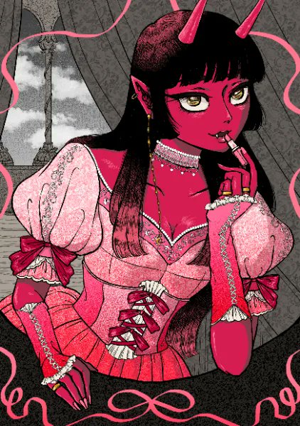 frijoletoast's tweet image. Want to give this demon girl a little gift? 🔪💞🎨ammmaki throne.com/frijoletoast/w…
