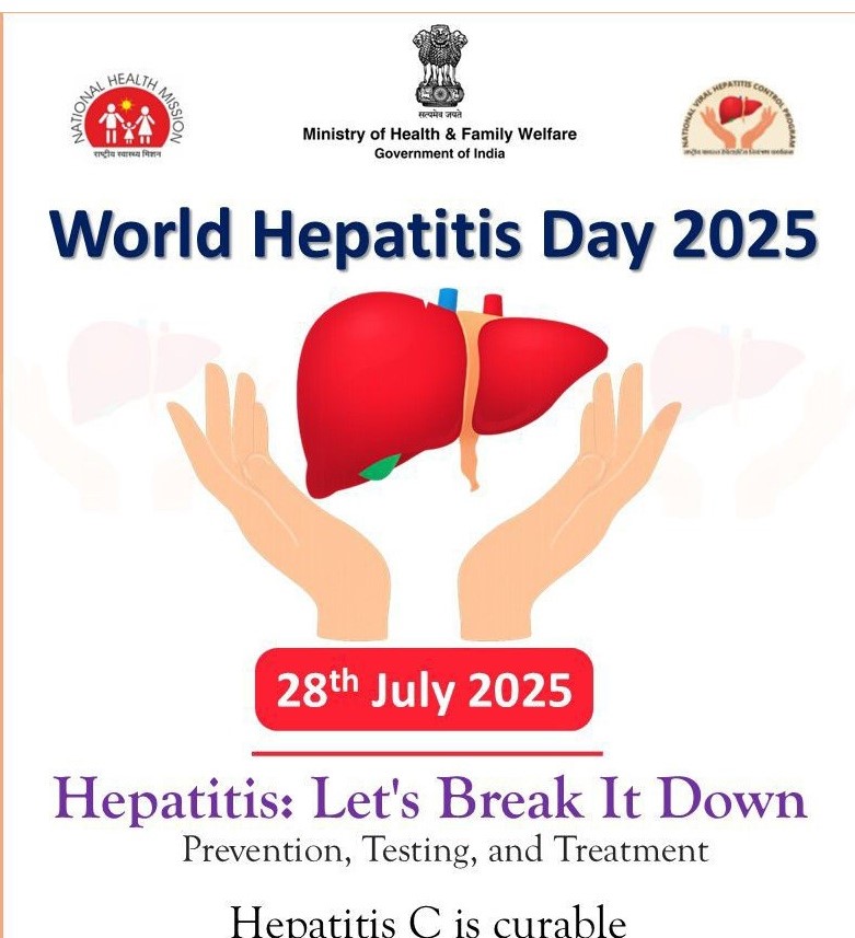 On the occasion of World Hepatitis Day 2025
This year’s theme, “Hepatitis: Let's Break It Down,” underscores the urgent need to eliminate barriers in society that hinder progress towards the elimination of hepatitis.
<a href="/MySuratMySMC/">My Surat</a> <a href="/NHMGujarat/">NHM Gujarat</a> <a href="/HealthDeptGuj/">Health Department Gujarat</a>