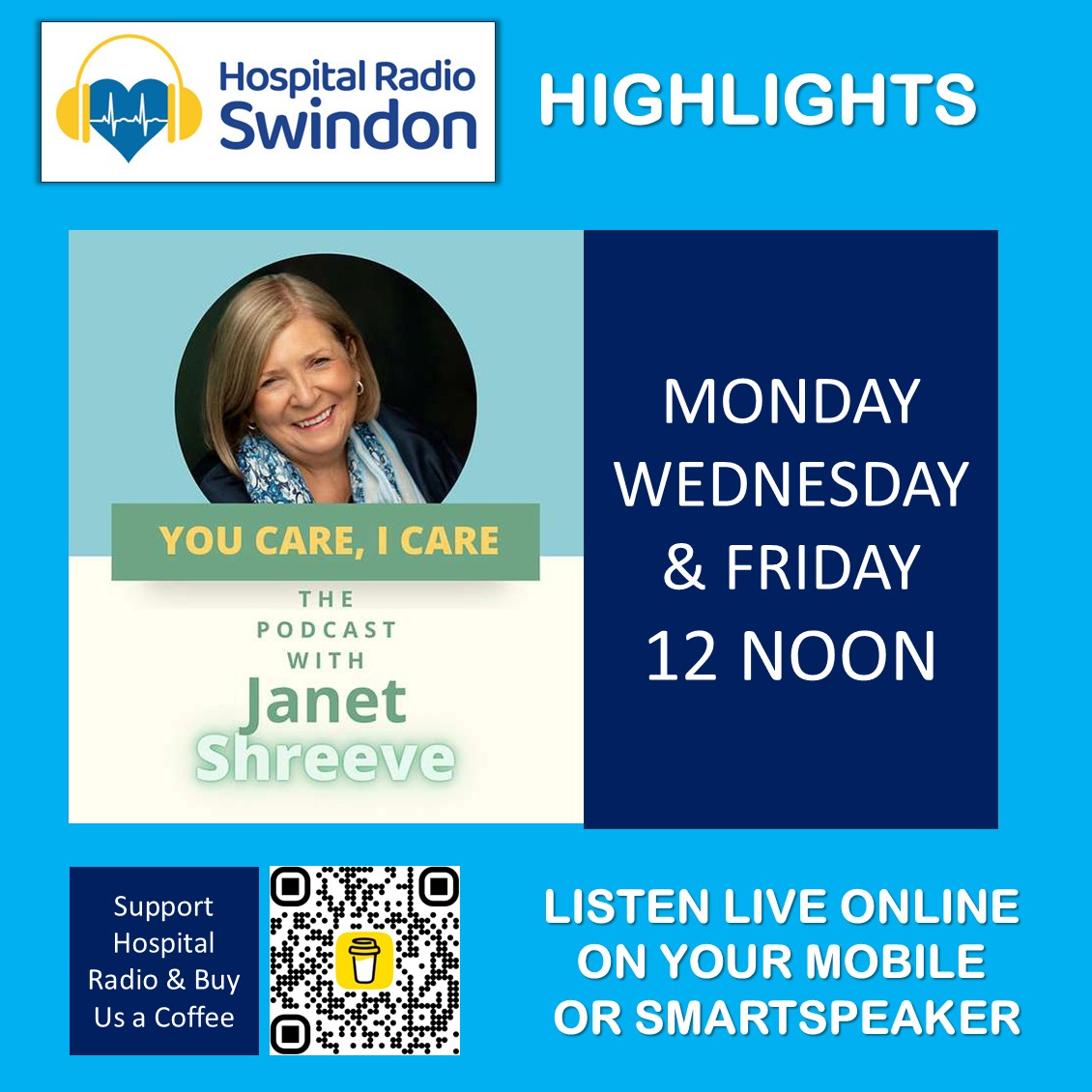 HRSwindon's tweet image. Coming up at 12 we have our You Care, I Care Podcast
Click here to listen carina.streamerr.co/public/swindon…
@GWH_NHS
#attheheartofthehospital
#radioforthegwh