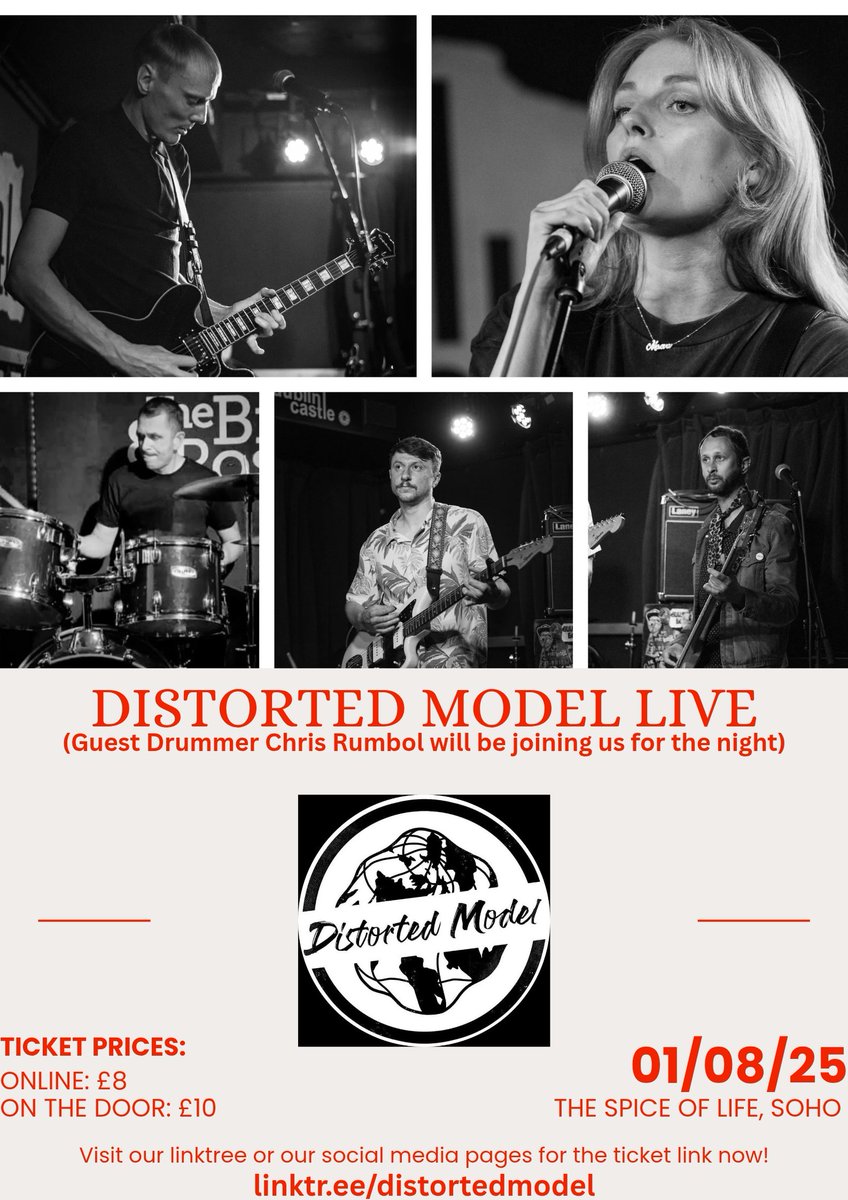 Distorted Model (@distortedmodel) on Twitter photo Final rehearsals Tuesday for our gig at The Spice Of Life on Friday (1st August)
This will be our first headline London gig and also our first with Chris on Drums for us! Tickets are moving fast so dont hang around, tickets available here:
wegottickets.com/event/662179/?…
<a href="/shaunlitton/">Substance Gigs</a> Final rehearsals Tuesday for our gig at The Spice Of Life on Friday (1st August)
This will be our first headline London gig and also our first with Chris on Drums for us! Tickets are moving fast so dont hang around, tickets available here:
wegottickets.com/event/662179/?…
<a href="/shaunlitton/">Substance Gigs</a>