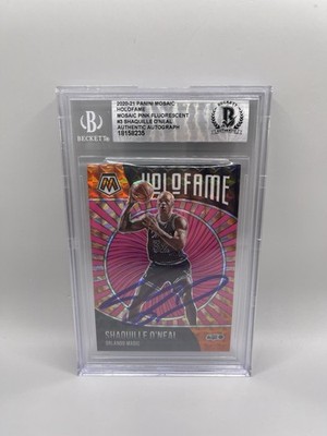 Cardfinder123's tweet image. Shaquille O’Neal Signed 2020 Mosaic Holofame Pink Fluorescent #/10 Beckett Auto #ad #thehobby ebay.com/itm/1362071456…