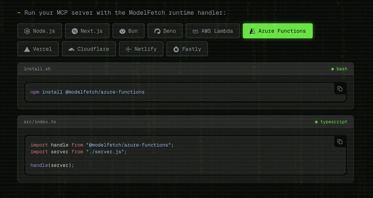 phuctm97's tweet image. ModelFetch now supports Azure Functions as well. 🥳