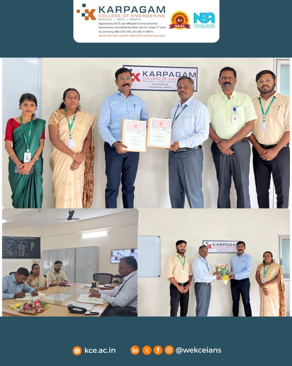 wekceians's tweet image. School of Computer Applications at Karpagam College of Engg signs MoU with ICANIO Technologies! This partnership boosts student learning & faculty dev through hands-on digital engineering & app dev projects. #ComputerApplication #MoU #ICANIO #KCE