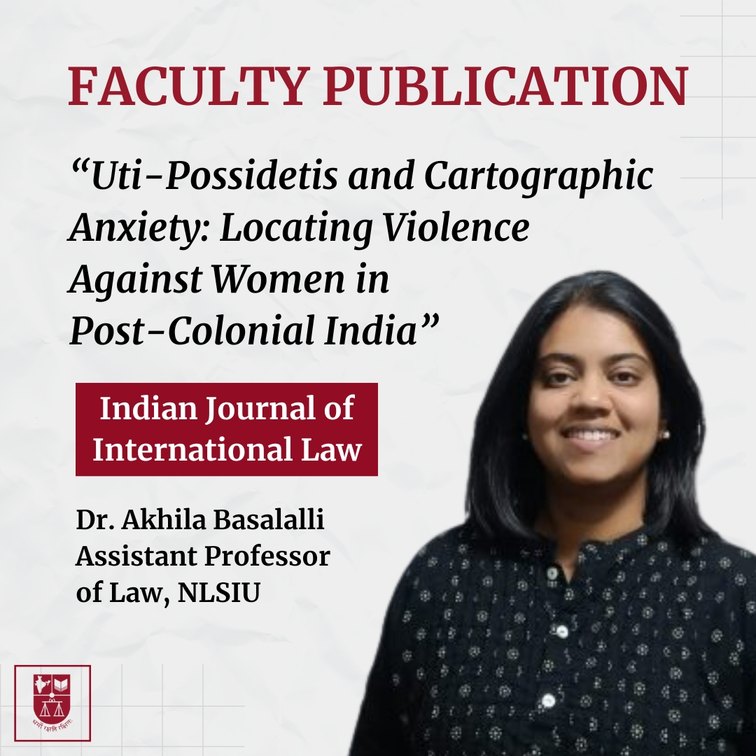 NLSIUofficial's tweet image. #FacultyPublication
Dr. Akhila Basalalli, Assistant Professor of Law at #NLSIU, deploys a feminist Third World Approaches to International Law (TWAIL) lens in this paper to interrogate the specific nature of post-colonial violence faced by women, highlighting its glaring erasure…