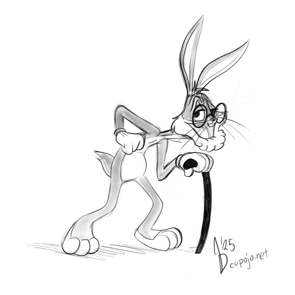 JoTheZette's tweet image. Can't believe I let #BugsBunny 's birthday go by without a sketch! I still remember as a kid watching Tiny Toons and Babs saying "No way! Bugs Bunny is 50??" Now 85 is just mind-blowing. Happy BIrthday, you Old Grey Hare.

#sketch #animationhistory #cartoonsketch #characterart